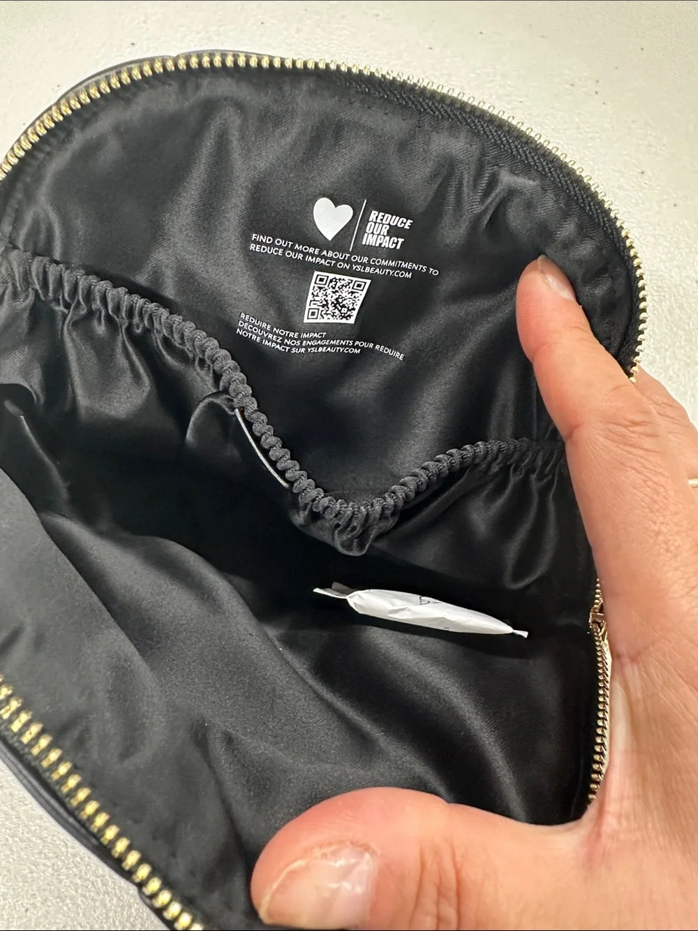 Yves Saint Laurent Beauty Black Quilted Cosmetic Pouch 8.6x5x2